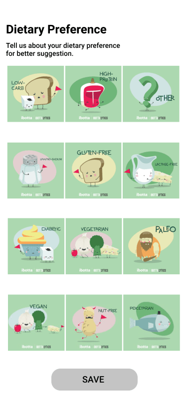 High fidelity prototype screen 1