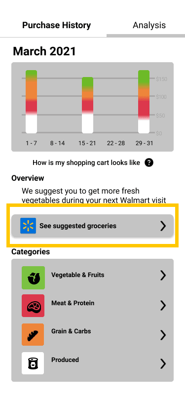 High fidelity prototype screen 3